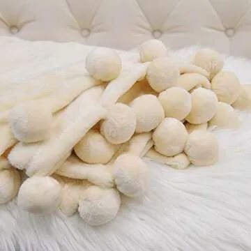 Cozy Home Soft Pompom Throw Blanket - All Season Comfort