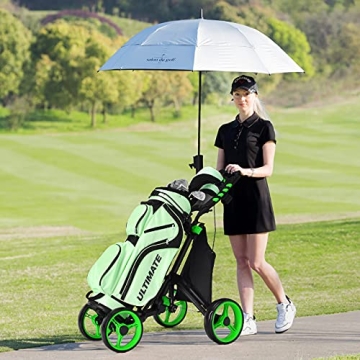Tangkula Lightweight Golf Push Pull Cart with Umbrella Holder
