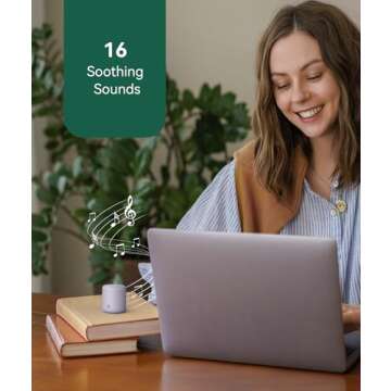 Restnature White Noise Sound Machine - Portable Sound Machine for Sleep, Travel Sound Machine for Baby Adults, 16 Nature Sound, Timer, White Noise Machine for Sleeping Office Privacy Home Gift, Purple