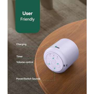 Restnature White Noise Sound Machine - Portable Sound Machine for Sleep, Travel Sound Machine for Baby Adults, 16 Nature Sound, Timer, White Noise Machine for Sleeping Office Privacy Home Gift, Purple