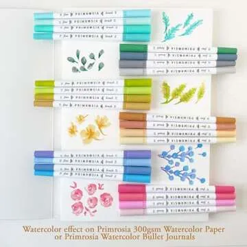 Primrosia 24 Pastel Dual Tip Markers, Fine Tip and Brush Pens. Perfect for art, illustration, drawing, calligraphy and bullet journals