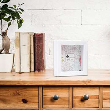 Lawrence Frames 785255 Shadow Box Frame, 5x5, White