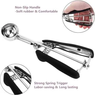 Ice Cream Scoop, 18/8 Stainless Steel Cookie Scoop, Cookie Scoops for Baking, 2 Tbsp/ 30 ml/ 1 oz Cookie Dough Scoop, Ice Cream Scooper with Trigger Release, Cookie Scooper for Baking, Cupcake Scoop