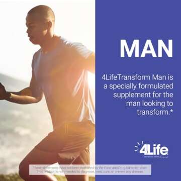 4Life Transform Man – Sexual Performance & Vitality Supplement for Men - Supports Nitric Oxide Production, Energy, & Overall Well-Being with L-Citrulline, Vitamin D3, & Korean Ginseng – 120 Caps