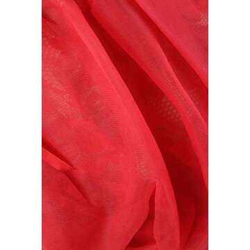 Charmian Women's Sexy Strapless Floral Embroidery Mesh Princess Gothic Vintage Bustier Corset with Lace Skirt Valentines Corset Dress Red Large