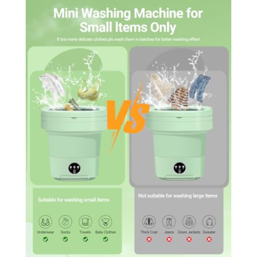 Portable Washing Machine, 11L Upgraded Large Capacity Foldable Mini Washer, Small Washing Machine for Apartments Travel Laundry Camping RV Dorm, Green