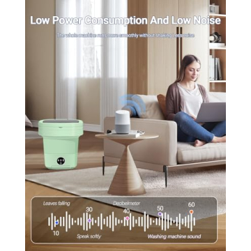 Portable Washing Machine, 11L Upgraded Large Capacity Foldable Mini Washer, Small Washing Machine for Apartments Travel Laundry Camping RV Dorm, Green