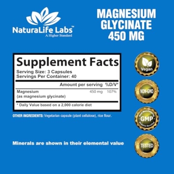Magnesium Glycinate 450 MG - Vegan, Non-GMO - Sleep Aid