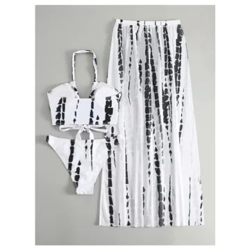 SOLY HUX Women's Tie Dye Halter Bikini Swimsuit Set