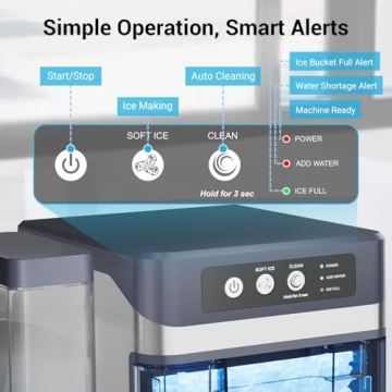 Countertop Nugget Ice Maker for Chewable Ice Anywhere