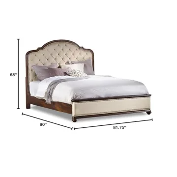 Leesburg King Upholstered Button Tufted Bed with Rails