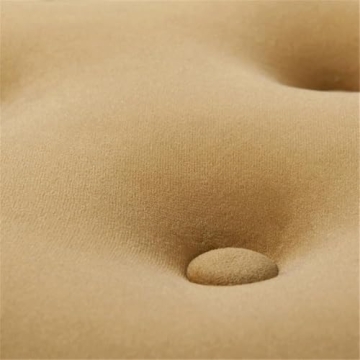 Maklaine Gold Velvet Tufted Round Ottoman for Home