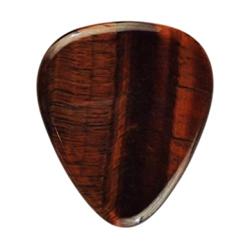 Exotic Red Tiger's Eye Stone Guitar Picks - 3.0 mm, Specialty Handmade Gemstone Plectrum - 3 Pack