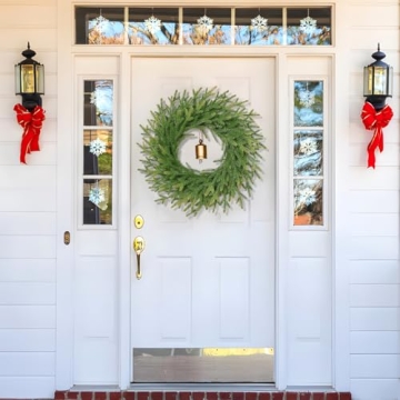 Stunning 24" Norfolk Pine Christmas Wreath with Cow Bell