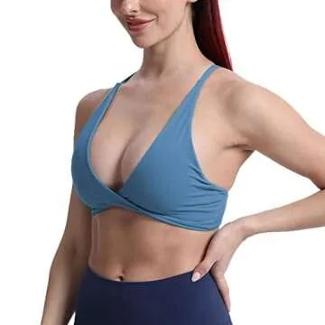 Aoxjox Women's Workout Sports Bras Fitness Backless Padded Sienna Low Impact Bra Yoga Crop Tank Top ...