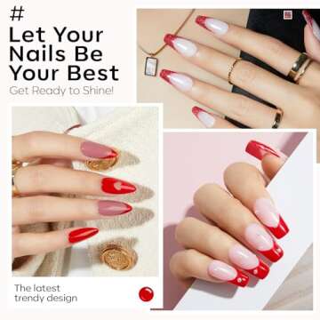 Modelones 6-Pcs Red Gel Nail Polish Set - Ruby Sparks Collection