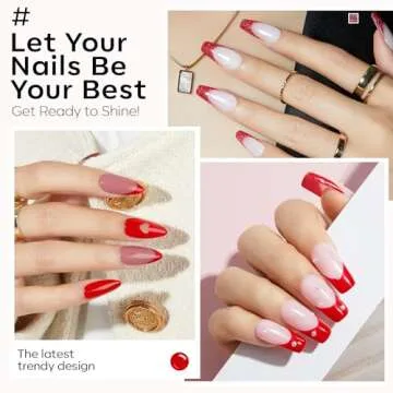 Modelones 6-Pcs Red Gel Nail Polish Set - Ruby Sparks Collection