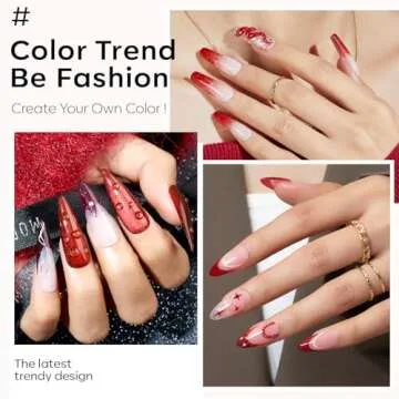 Modelones 6-Pcs Red Gel Nail Polish Set - Ruby Sparks Collection