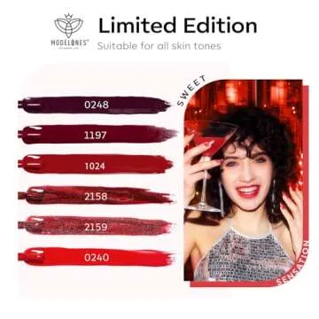 Modelones 6-Pcs Red Gel Nail Polish Set - Ruby Sparks Collection