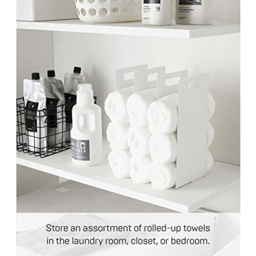 Yamazaki Home Tower White Interlocking Towel Organizer (Set of 2)