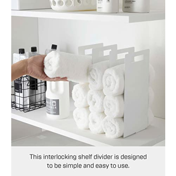 Yamazaki Home Tower White Interlocking Towel Organizer (Set of 2)