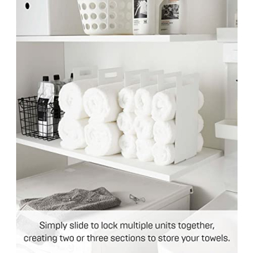 Yamazaki Home Tower White Interlocking Towel Organizer (Set of 2)