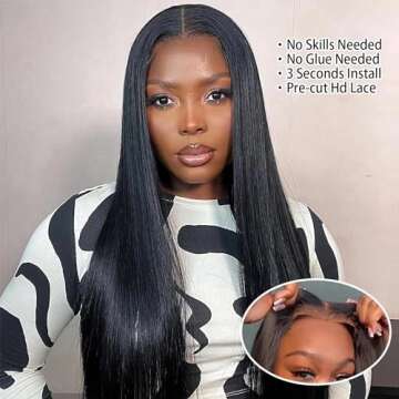 Hechirun Wear and Go Glueless Wig for Effortless Style 24 inch 100% Human Hair 200% Density