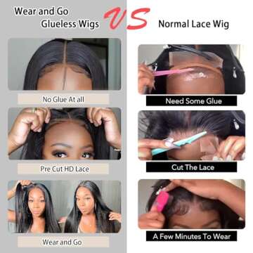 Hechirun Glueless 13x4 Lace Front Straight Wig 24 Inch