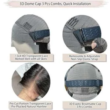 Hechirun Glueless 13x4 Lace Front Straight Wig 24 Inch