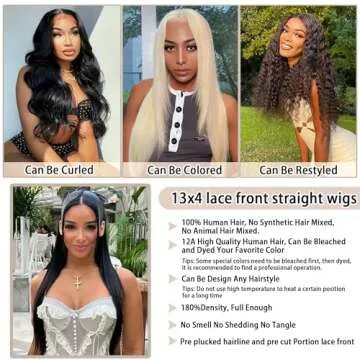 Hechirun Glueless 13x4 Lace Front Straight Wig 24 Inch