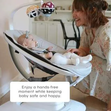 4moms MamaRoo Multi-Motion Baby Swing in Classic Grey with Plush Infant Insert, Maroon