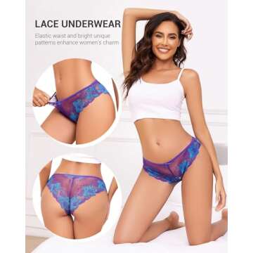 UGDUCK Lace Underwear Sexy Cheeky Panties 3 Pack