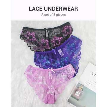 UGDUCK Lace Underwear Sexy Cheeky Panties 3 Pack