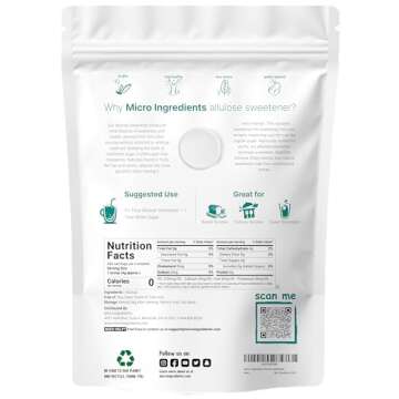 Allulose Sweetener, 3 Pounds (48 Ounces), Zero Calorie, Plant Based Sugar Alternative, No After Tast...