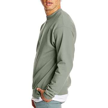 Hanes Men's EcoSmart Sweatshirt, stonewashed green, Small