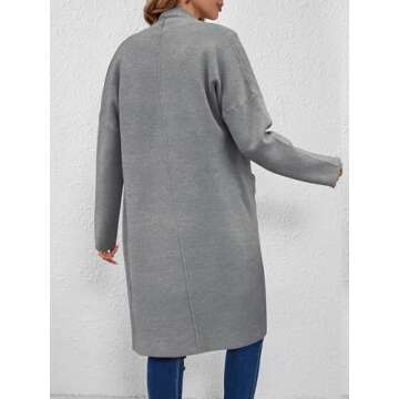 SuperPrity Womens Cardigan Sweaters Fall Fashion 2024 Casual Oversized Knit Open Front Long Coatigan Jackets Coat Trendy Outfits-XL,Gray
