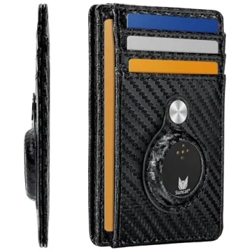 Suncat Minimalist Wallet for Men - Slim, Stylish, RFID Protection With Tracker