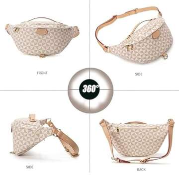 Versatile Women's Designer Fanny Pack - Sling Bag for On-the-Go Style & Travel - Perfect as Crossbody or Chest Bum Bag (Beige)