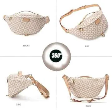 Versatile Women's Designer Fanny Pack - Sling Bag for On-the-Go Style & Travel - Perfect as Crossbody or Chest Bum Bag (Beige)