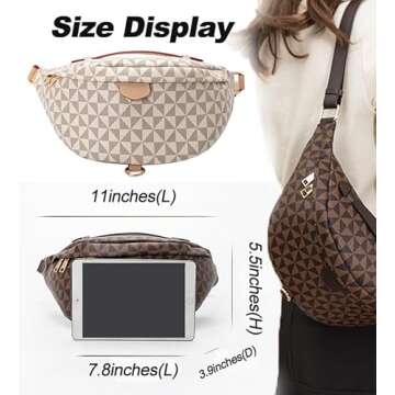 Versatile Women's Designer Fanny Pack - Sling Bag for On-the-Go Style & Travel - Perfect as Crossbody or Chest Bum Bag (Beige)