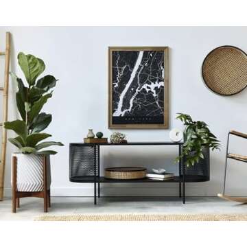 Fox & Fern Mid Century Plant Stand — 11.8 Inch Fixed Size Wooden Plant Stand for Indoor Planters; ...