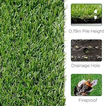 GL Artificial Grass Turf Customized Sizes, Artificial Lawn for Dogs, 20MM Thick Faux Grass, Synthetic Outdoor Indoor Rug Area 7FTX11FT(77 Square FT)