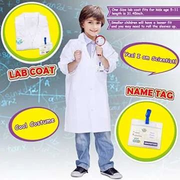 UNGLINGA 30 Experiments Science Kit for Kids with Lab Coat, Chemistry Set STEM Toys Birthday Gifts f...