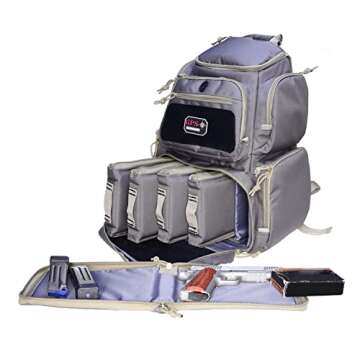 G. Outdoor Products G.P.S. Pistolero Tactical Range Backpack with 5 Internal Handguns Cases - Durabl...