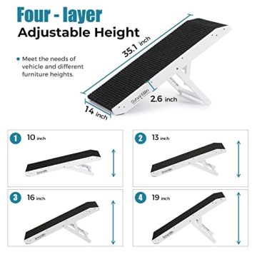 SweetBin Pet Ramp - Adjustable Height for Cats & Dogs