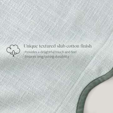 Double Stitch Scalloped Throw Pillow Covers - 100% Cotton Decorative Boho Pillow Covers 20 x 20, Mad...