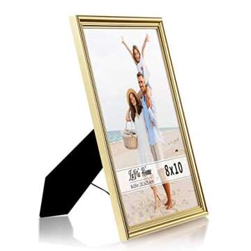 LaVie Home 8x10 Picture Frames(3 Pack, Gold) Wall or Tabletop Display, Graceful Beveled Detail Desig...