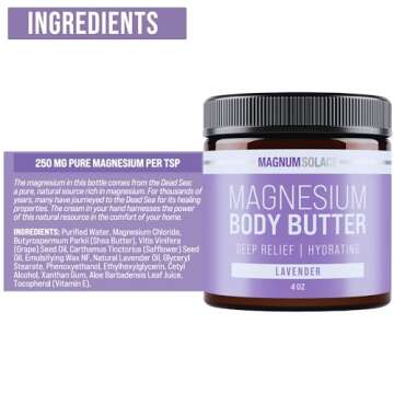 Magnesium Body Butter - Nighttime Magnesium Cream - Lightly Scented (Lavender)