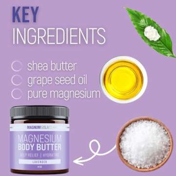 Magnesium Body Butter - Nighttime Magnesium Cream - Lightly Scented (Lavender)