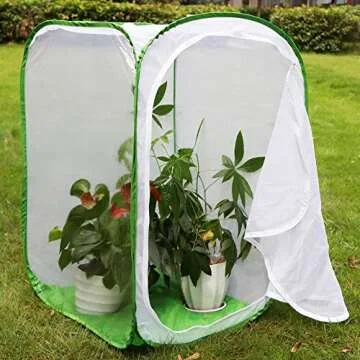 RESTCLOUD 36" Large Monarch Butterfly Habitat, Giant Collapsible Insect Mesh Cage Terrarium Pop-up 24 x 24 x 36 Inches